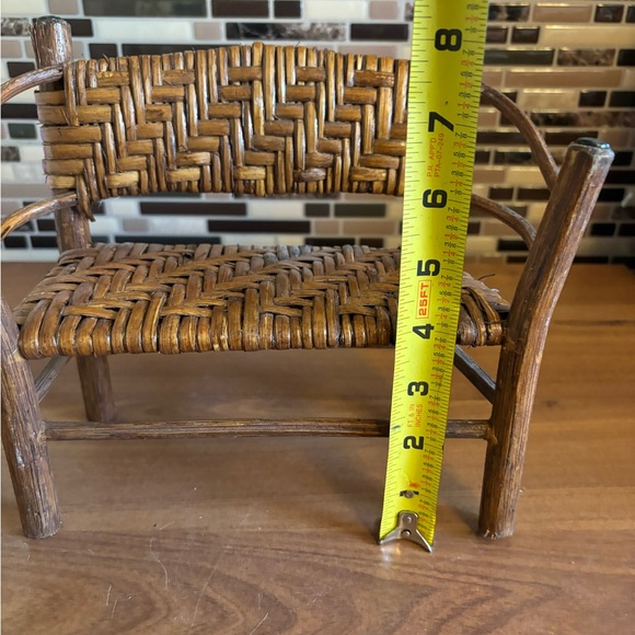 Vintage Wooden Rattan Doll Furniture Bench - Picture 7 of 7